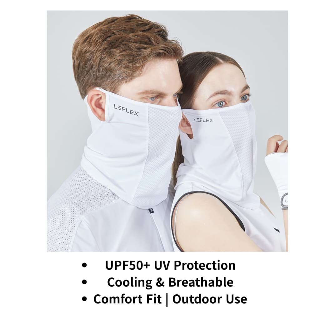 Máscara facial LEFLEX com proteção UV UPF50+, respirável e para uso ao ar livre