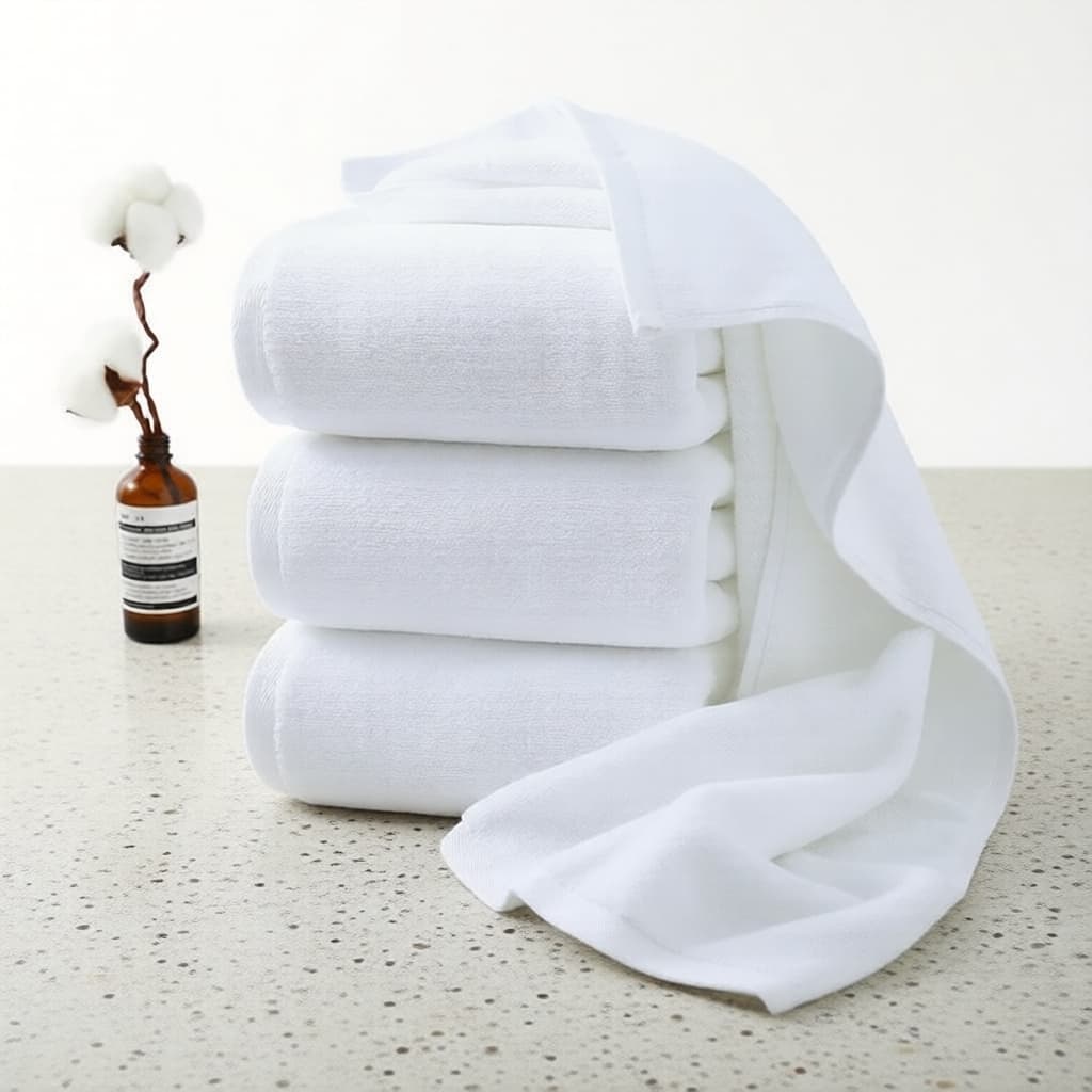 Toalhas de banho brancas premium 35x75cm para spa e terapia