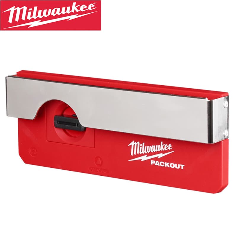 Suporte de parede para fita métrica Milwaukee Packout vermelho e cinza