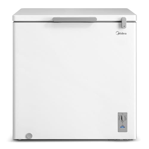 Freezer horizontal Midea 200L 220V branco em fundo branco