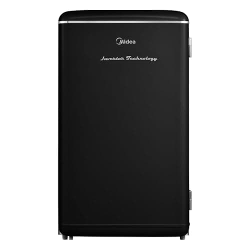 Frigobar retrô preto Midea 93 litros Inverter