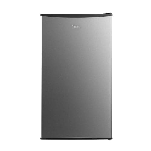 Frigobar 93 Litros Inverter Bivolt Preto com Porta Inox Midea, lado esquerdo