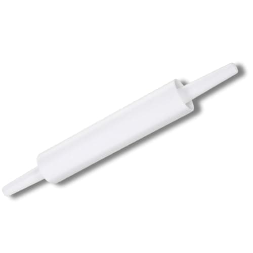 Rolo de abrir massa branco com cabo giratório de plástico