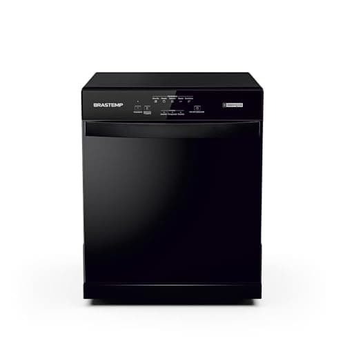 Lava Louças Brastemp 8 Serviços Preta - BLF08AE 220v em fundo branco