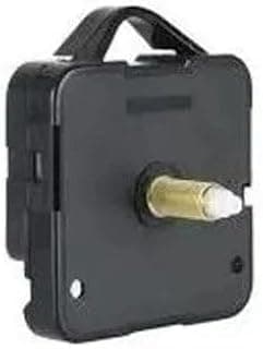Máquina de relógio de parede preta com mecanismo dourado, pronta para montagem.