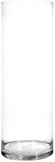 Vaso de vidro cilíndrico transparente, 30 cm, estilo moderno para decoração