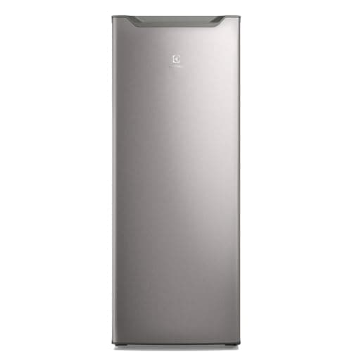 Geladeira Electrolux de uma porta, cor inox, vista lateral