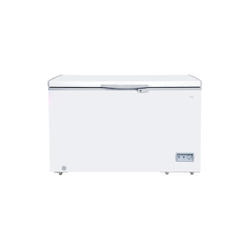 Freezer horizontal branco 400 litros com porta de vidro e alça metálica
