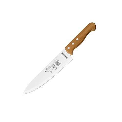 Faca para carne Tramontina churrasco com lâmina em aço inox e cabo de madeira natural 8 polegadas