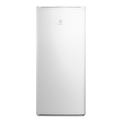 Freezer vertical Electrolux 162L branco, design esbelto, logo da marca visível.