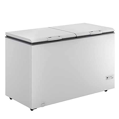 Freezer Horizontal Consul 2 Portas 534L - CHB53EB 110V, cor branca, vista frontal.