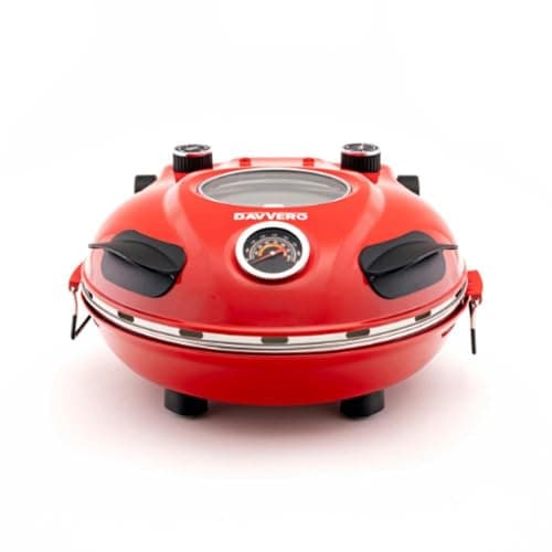 Forno para pizza vermelho 220V LaBravia, design aerodinâmico com controles pretos