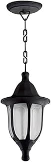 Luminária pendente preto clássico com vidro transparente, ângulo frontal