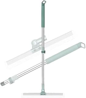 Super Rodo 2 em 1 vassoura magica, 78-150cm Escalável rodo de silicone mágico Cabo Longo Ajustável(TB126-50)