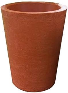 Vaso de planta redondo cônico de polietileno em marrom-avermelhado