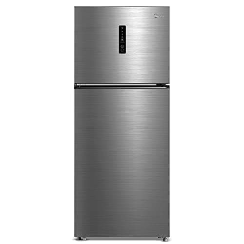 Refrigerador de duas portas 411L, aço inoxidável, Frost Free, 110 Volts, Midea