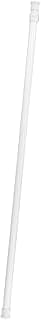 Varão de cortina de tensão com mola branca, ângulo frontal, fundo branco