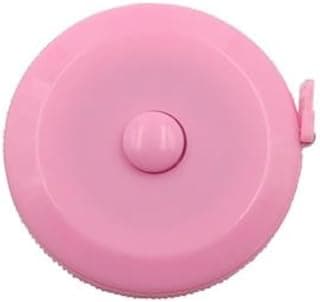 Fita métrica retrátil rosa de 1,5m com régua macia e flexível para medição do corpo, costura e roupas.