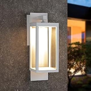 Luz de parede externa branca com vidro temperado montada na parede