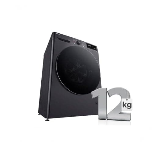 Máquina de lavar e secar roupa LG AIDD 12Kg, cor titânio, capacidade 12 kg, fundo branco