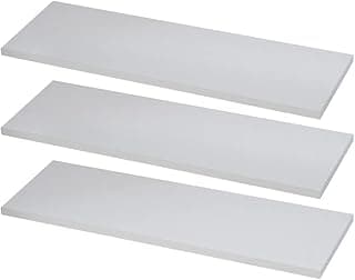 KIT 3 Prateleiras Estante 40x15 Madeira MDF Brancas Nicho Quarto Sala + Suporte Invisível