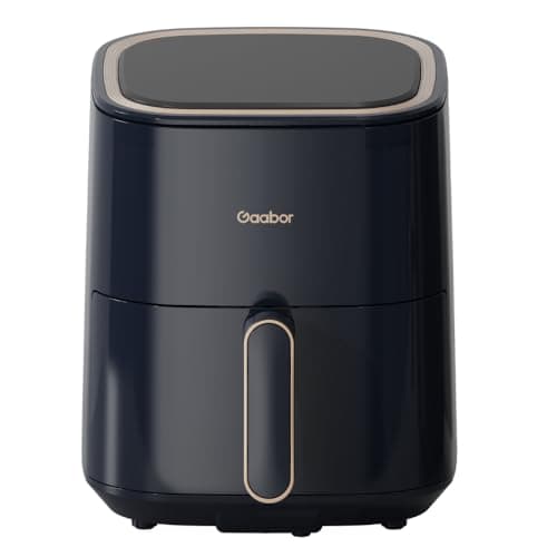 Fritadeira Elétrica Gaabor 3,5L 1350w 127v, Design Cilíndrico, Preto com Detalhes Dourado
