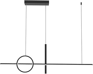 Luminária pendente LED linear preta para cozinha ou escritório