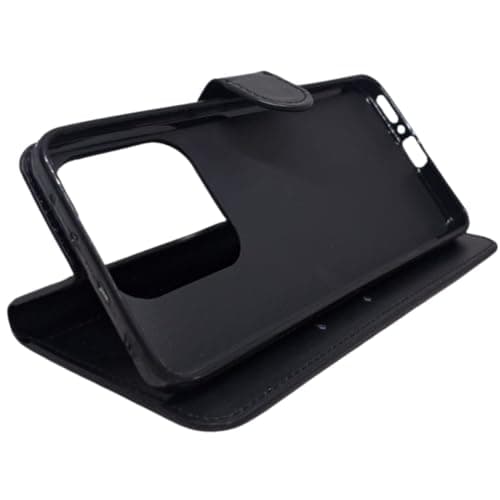 Capa para celular preta estilo carteira Xiaomi Redmi Note 14 5G com compartimentos