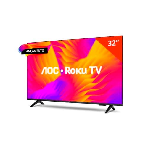 Smart TV AOC 32 polegadas DLED Wi-Fi Roku TV com tela vibrante