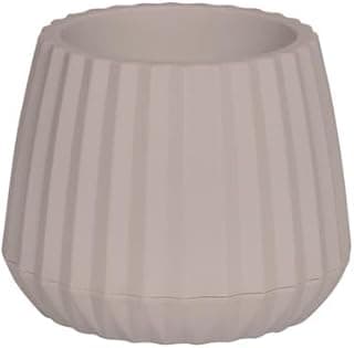 Vaso cachepot branco com design ondulado de 15cm