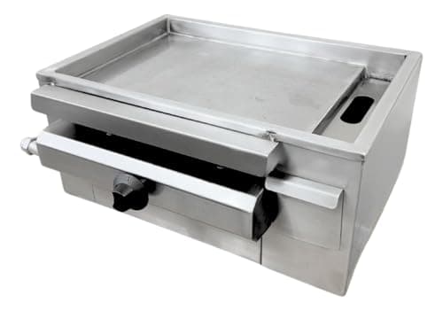 Chapa profissional americana de lanche a gás de 50 cm, aço inoxidável, controle frontal