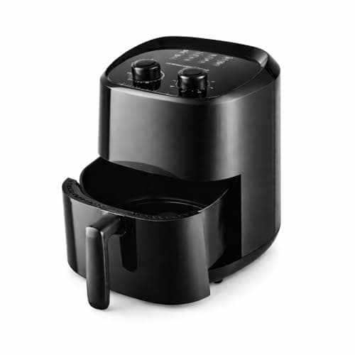 Fritadeira Air Fryer Elétrica Sem Óleo Preta 3,5 Litros 1200W Timer Controle de Temperatura Cesto Antiaderente Removível (127 V)
