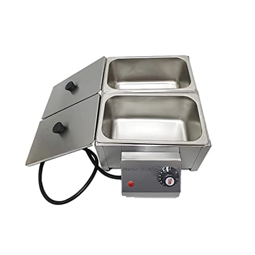 Derretedeira de chocolate multiuso inox com três compartimentos e controle de temperatura