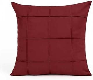 Almofada quadrada 45x45cm drapeada em suede marsala com enchimento de espuma