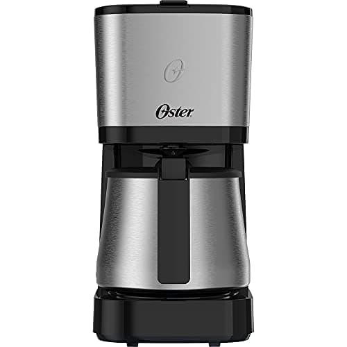 Cafeteira Oster com Jarra Inox 1,2L - 220V em aço inoxidável e preto