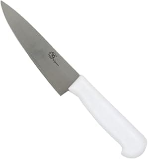 Faca de cozinha 6 polegadas lâmina inox cabo plástico branco