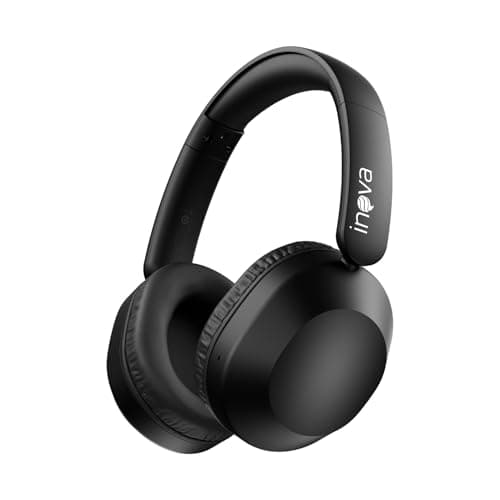 INAVA Headphone Bluethooth, 25h, Áudio Hi-Res, Headset com Microfone, ENC, Fone de Ouvido Bluetooth, Suitable for Travel, Home, and Office Use (Preto)