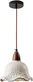 Luminária pendente industrial cinza com cúpula em formato de flor, estilo vintage