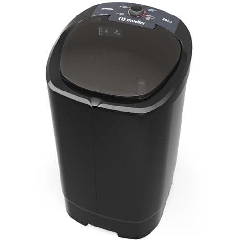 Máquina de lavar roupa semiautomática Mueller MLT20B 20 kg preta contra fundo branco