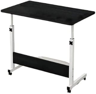 Mesa Notebook Ergonômica Multiuso Altura Regulável Rodinhas Mesa Escrivaninha para Cama Sofá Ajustes(Preto)