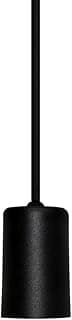 Pendente preto com acabamento texturizado, ângulo frontal, fundo branco