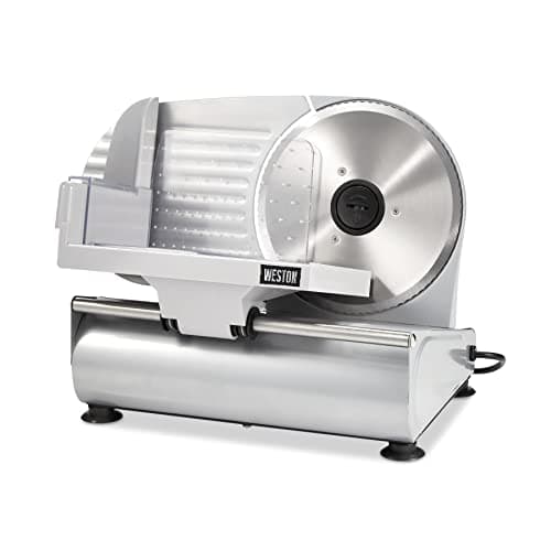 Fatiador elétrico Weston, aço inoxidável, 19,05 cm, fundo branco
