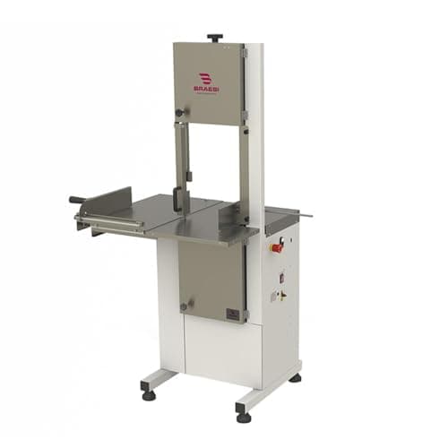 Serra de fita Braesi BSIM-178 Plus com fundo branco, máquina de corte com botões e alavancas visíveis, marca BRAESI.
