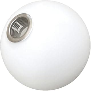 Esfera branca com rosca de metal prateado para luminária