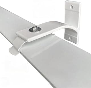 Trilho duplo para cortina branco montado em superfície, com parafuso de fixação.