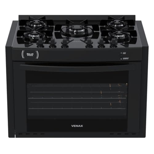 Fogao A Gas De Embutir Gaudi Prisma Vitreo Bl 5q Preto Gas Glp