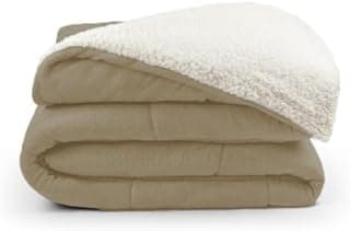 Coberdrom King Dupla Face Soft e Sherpa Carneiro 230x280cm – Cobertor Casal King Grosso, Quente, Macio, Matelado e Ideal para Inverno (Bege)