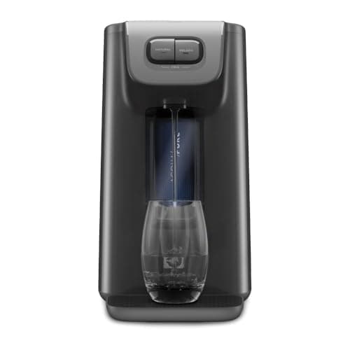 Purificador de água Electrolux Experience em grafite com copo cheio de água