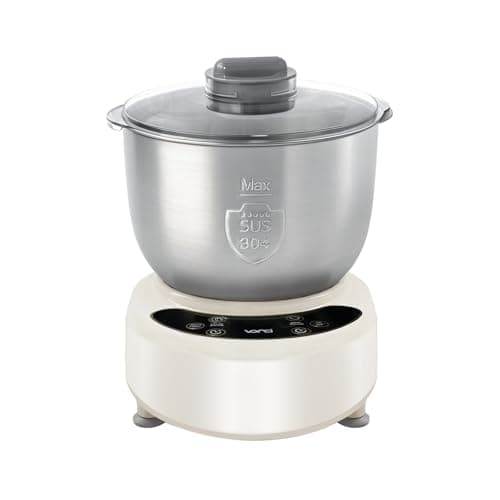 VONCI Máquina de massa elétrica com função de fermentação, misturador de massa de aço inoxidável de 7,3 litros (7 L) com fermentação e temporizador para pão, pizza, bolinhos, macarrão.