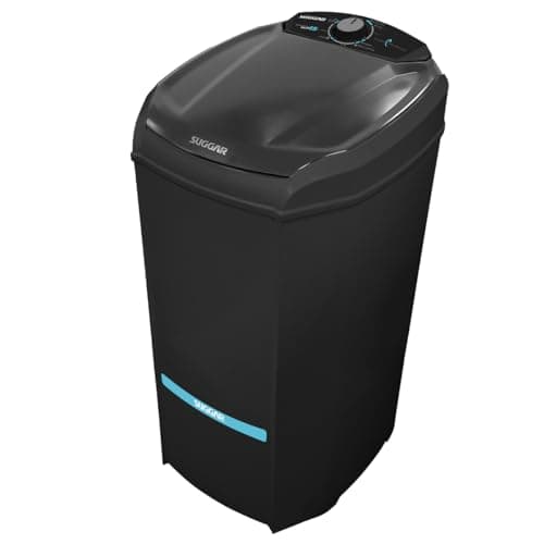 Lavadora de Roupas Suggar LE1522PT, 5KG, Preta, Vista Frontal